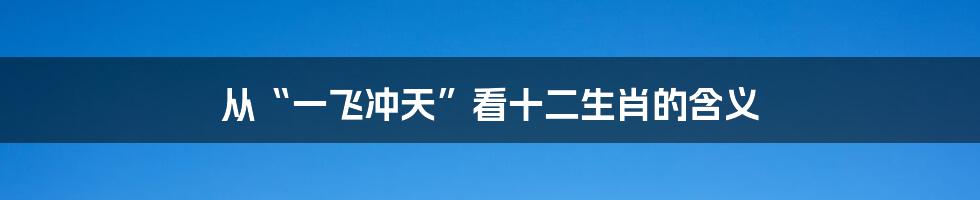 从“一飞冲天”看十二生肖的含义