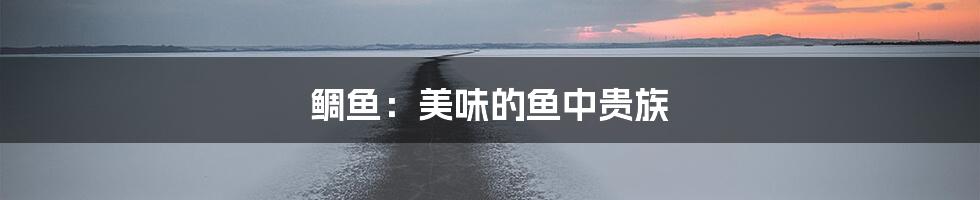 鲷鱼：美味的鱼中贵族