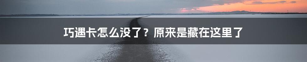 巧遇卡怎么没了？原来是藏在这里了