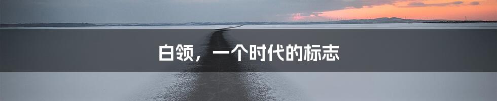 白领，一个时代的标志