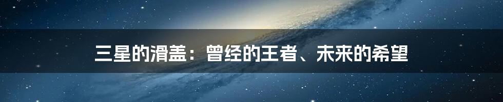 三星的滑盖：曾经的王者、未来的希望