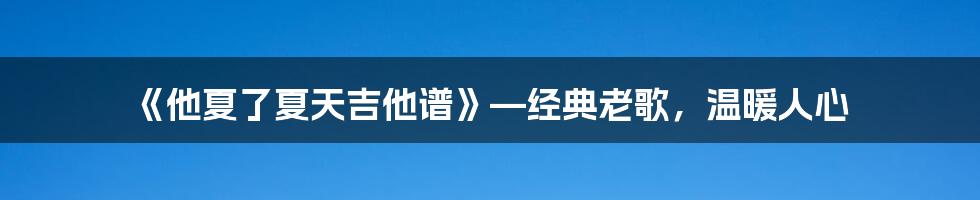 《他夏了夏天吉他谱》—经典老歌，温暖人心