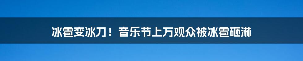 冰雹变冰刀！音乐节上万观众被冰雹砸淋