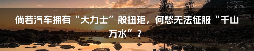 倘若汽车拥有“大力士”般扭矩，何愁无法征服“千山万水”？