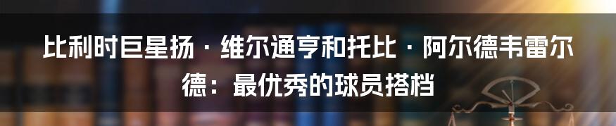 比利时巨星扬·维尔通亨和托比·阿尔德韦雷尔德：最优秀的球员搭档