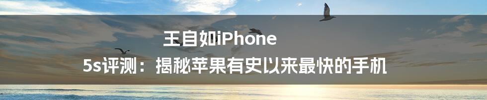 王自如iPhone 5s评测：揭秘苹果有史以来最快的手机