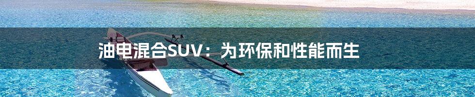 油电混合SUV：为环保和性能而生