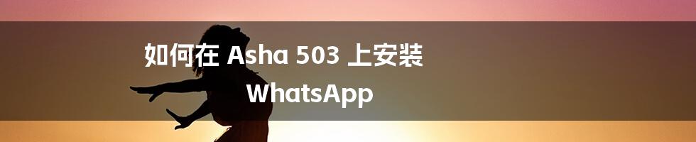 如何在 Asha 503 上安装 WhatsApp