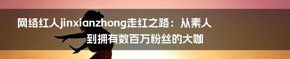 网络红人jinxianzhong走红之路：从素人到拥有数百万粉丝的大咖