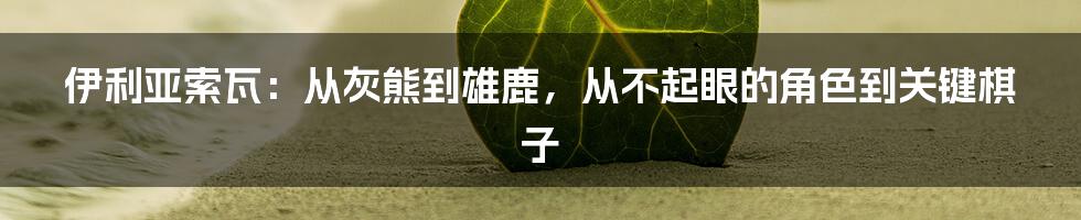 伊利亚索瓦：从灰熊到雄鹿，从不起眼的角色到关键棋子