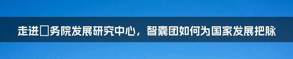 走进囯务院发展研究中心，智囊团如何为国家发展把脉