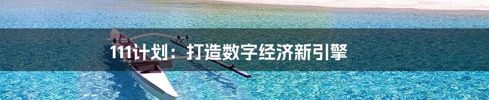 111计划：打造数字经济新引擎