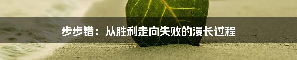 步步错：从胜利走向失败的漫长过程