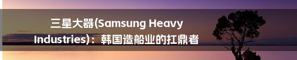 三星大器(Samsung Heavy Industries)：韩国造船业的扛鼎者