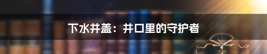 下水井盖：井口里的守护者