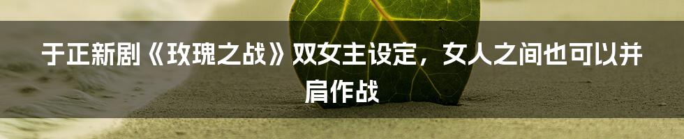 于正新剧《玫瑰之战》双女主设定，女人之间也可以并肩作战