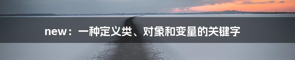 new：一种定义类、对象和变量的关键字