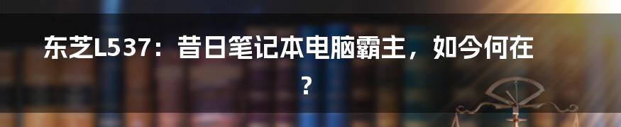 东芝L537：昔日笔记本电脑霸主，如今何在？