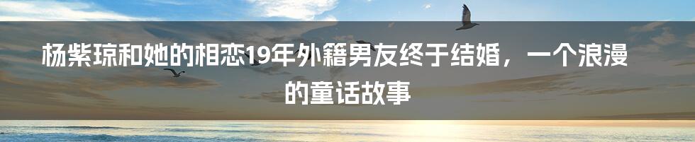 杨紫琼和她的相恋19年外籍男友终于结婚，一个浪漫的童话故事