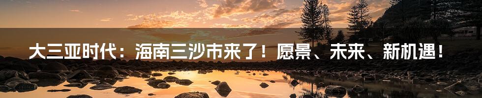 大三亚时代：海南三沙市来了！愿景、未来、新机遇！