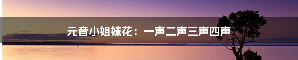 元音小姐妹花：一声二声三声四声