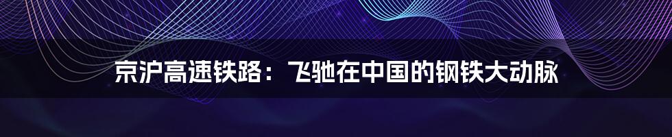 京沪高速铁路：飞驰在中国的钢铁大动脉