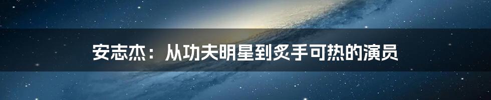 安志杰：从功夫明星到炙手可热的演员