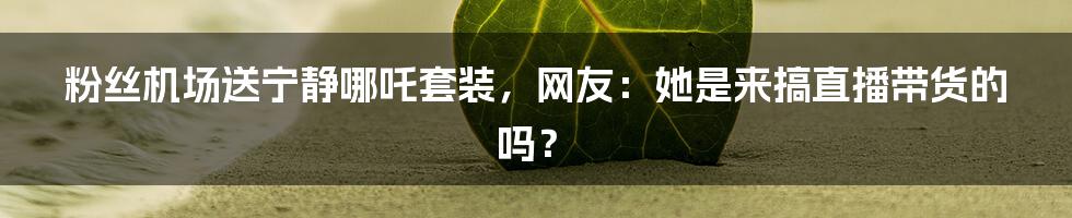 粉丝机场送宁静哪吒套装，网友：她是来搞直播带货的吗？