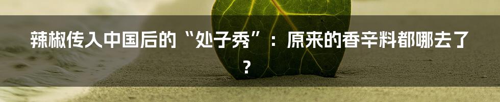 辣椒传入中国后的“处子秀”：原来的香辛料都哪去了？