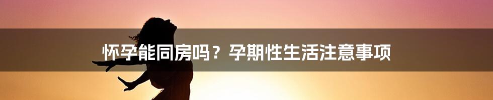 怀孕能同房吗？孕期性生活注意事项