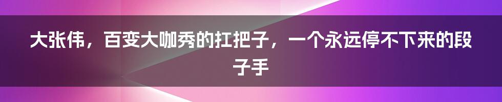 大张伟，百变大咖秀的扛把子，一个永远停不下来的段子手