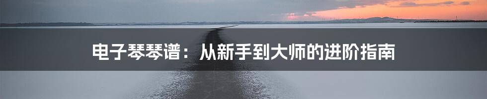 电子琴琴谱：从新手到大师的进阶指南