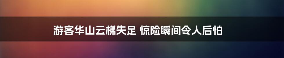 游客华山云梯失足 惊险瞬间令人后怕