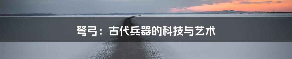 弩弓：古代兵器的科技与艺术