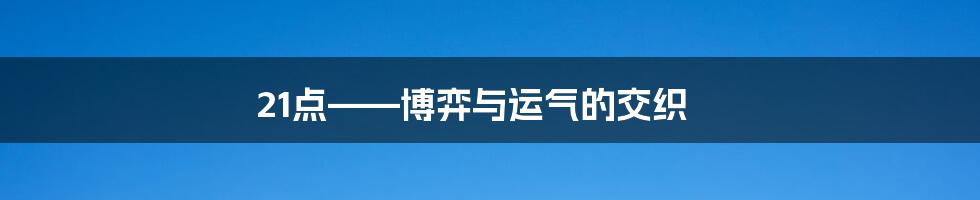 21点——博弈与运气的交织