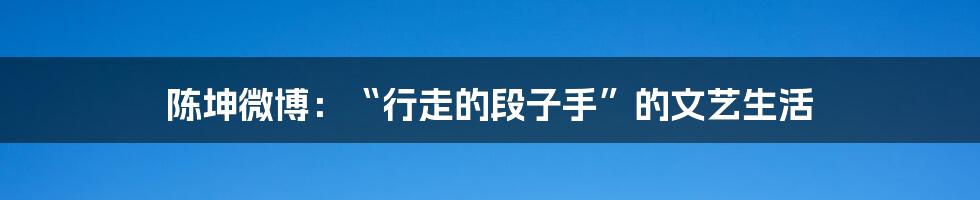 陈坤微博：“行走的段子手”的文艺生活