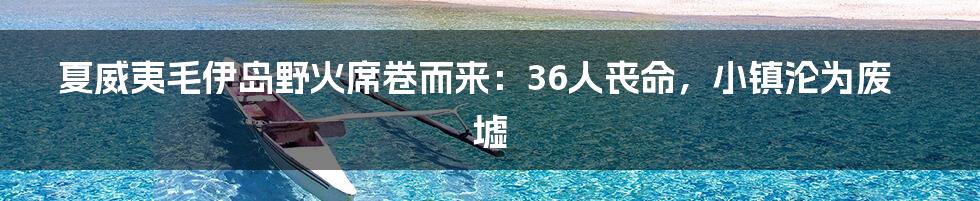 夏威夷毛伊岛野火席卷而来：36人丧命，小镇沦为废墟