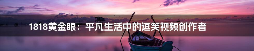 1818黄金眼：平凡生活中的逗笑视频创作者