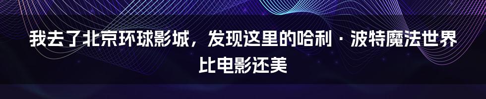 我去了北京环球影城，发现这里的哈利·波特魔法世界比电影还美