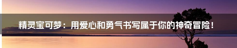 精灵宝可梦：用爱心和勇气书写属于你的神奇冒险！