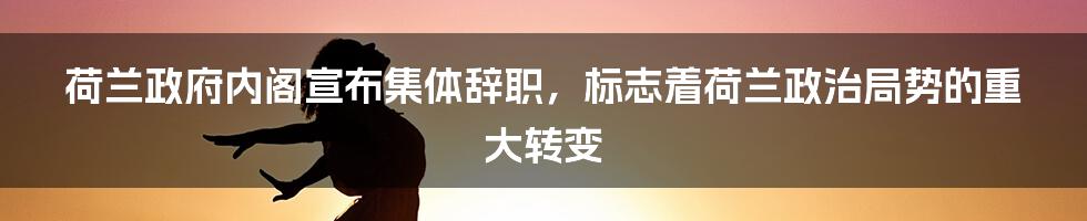 荷兰政府内阁宣布集体辞职，标志着荷兰政治局势的重大转变