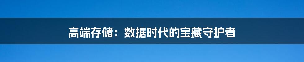 高端存储：数据时代的宝藏守护者