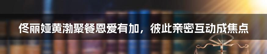 佟丽娅黄渤聚餐恩爱有加，彼此亲密互动成焦点