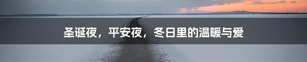 圣诞夜，平安夜，冬日里的温暖与爱