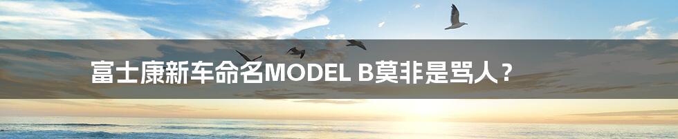 富士康新车命名MODEL B莫非是骂人？