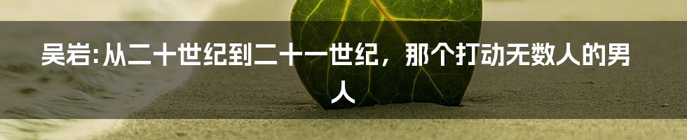 吴岩:从二十世纪到二十一世纪，那个打动无数人的男人