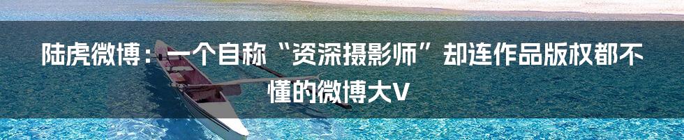 陆虎微博：一个自称“资深摄影师”却连作品版权都不懂的微博大V