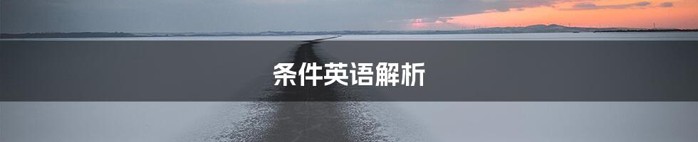 条件英语解析