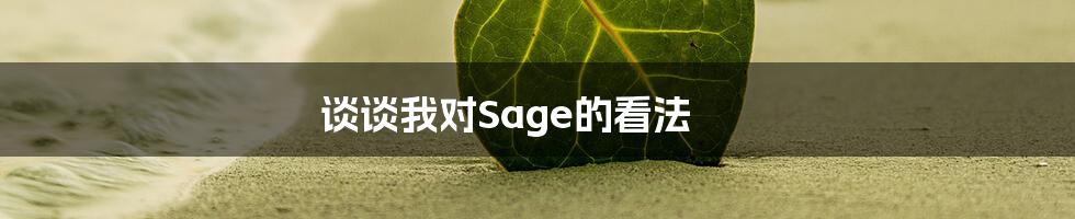 谈谈我对Sage的看法