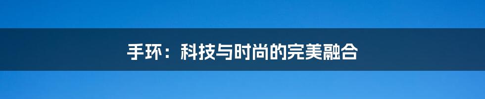 手环：科技与时尚的完美融合